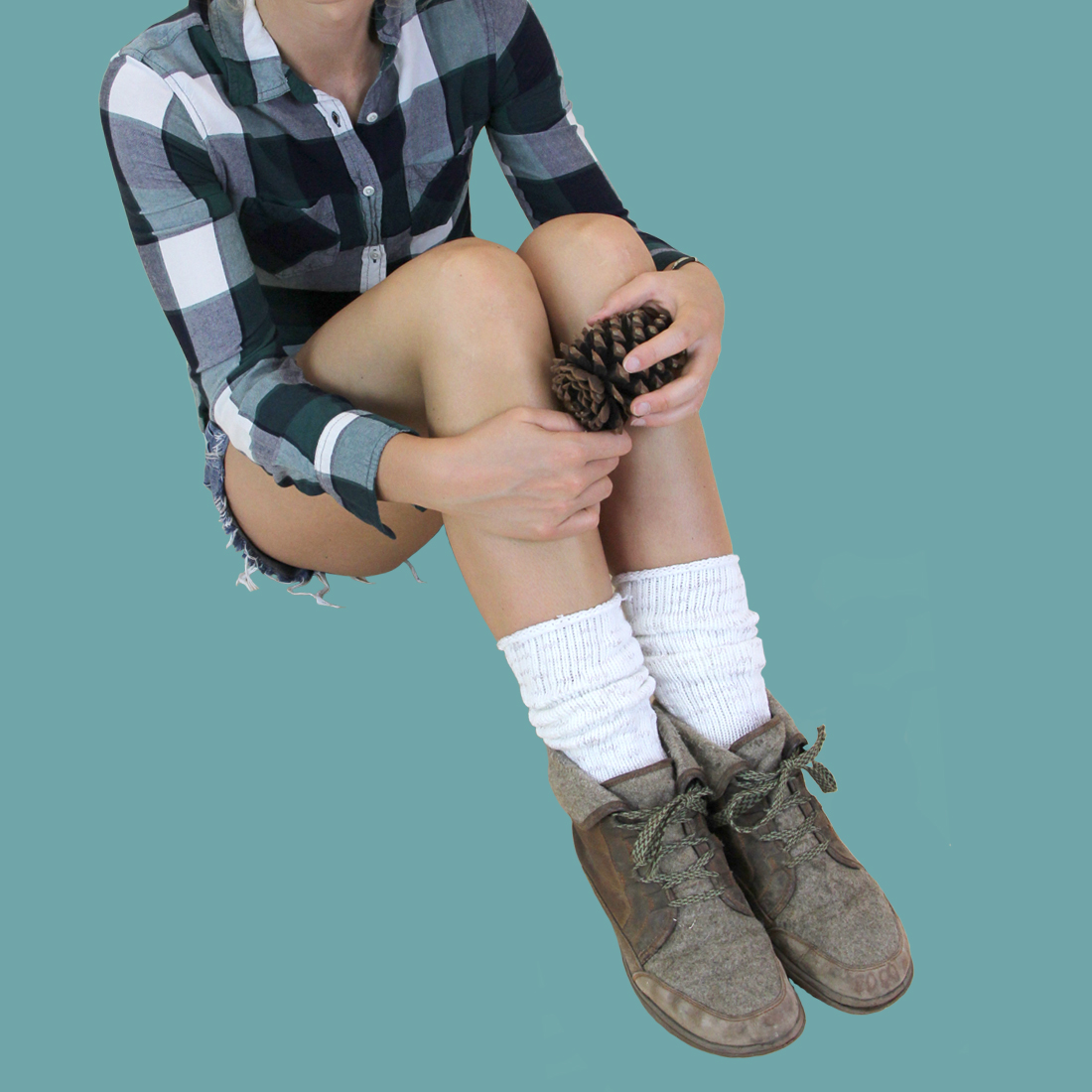 Girl wearing cotton rag bootsocks